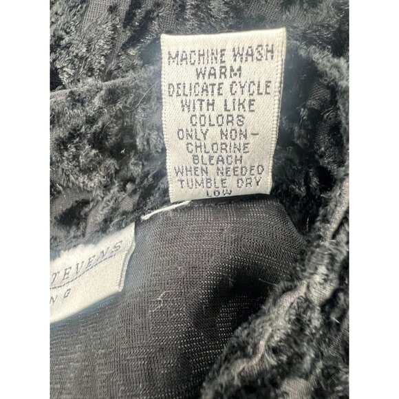 Valerie Stevens 6 Black Velvet Burnout Tunic Jacket Sheer Paisley Goth Witchy - Picture 5 of 12